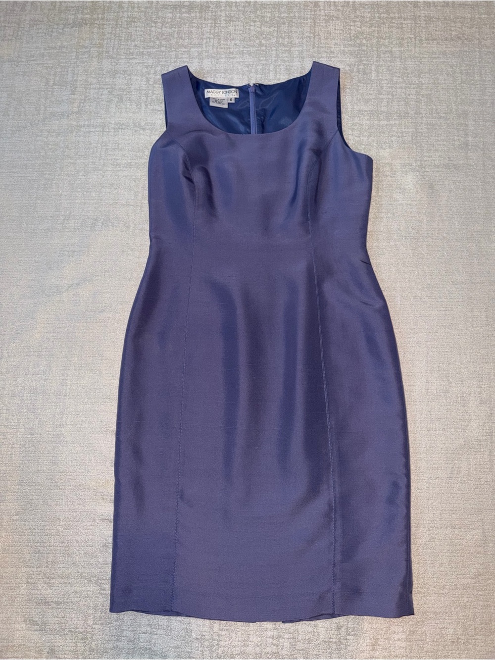 Maggy London Silk Blue Sheath Dress - Sleeveless Classic